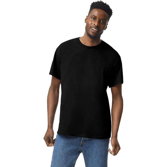 Gildan Heavy Cotton Mens Black T-Shirt 3 Pack Short Sleeve Crew Neck XL 5000 - Picture 3 of 12